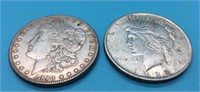 1898-P Morgan 1922 Peace Silver Dollars Coins