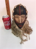 Hand Carved African Mask braided beard