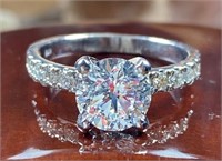 3.25 Ct Round Assher Diamond Engagement Ring