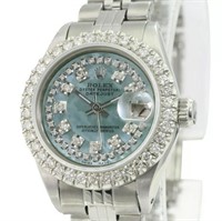Rolex Ladies Datejust Ice Blue Diamond Watch