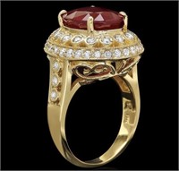 Certified 7.30 Cts Natural Ruby Diamond Ring