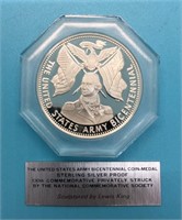 Sterling Silver Army Bicentennial Medal Proof 1975