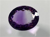 Certified 17.25 Cts Natural Oval Cut Amethyst