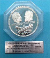 1974 Sterling Proof Civil War Medal - Ironclads