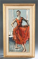 Moses Soyer " Dancer in Red," O/B