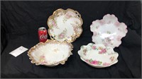4 fine hand painted porcelain bowls from Germany