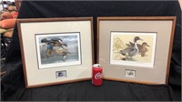 Pair of limited edition prints with ducks and
