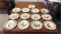 Set of 13 beautiful Lenox china bird plates