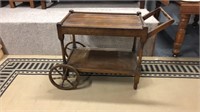 Vintage oak tea cart