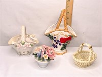 4 Porcelain Baskets