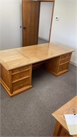 Large solid oak professional office desk comes