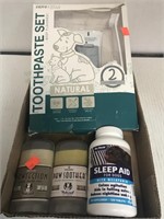 Dog lot. Toothpaste.  Paw protection & soother.