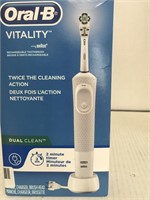 Oral-B electric toothbrush.  And tongue scraper.