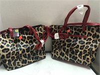 2 bags / purses.  Animal print. Leopard.
