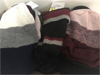 14 ladies knit hats.