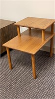 Two tier side table solid wood