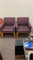 Pair of purple office chairs