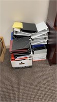 Large lot of three ring binder’s four boxes full