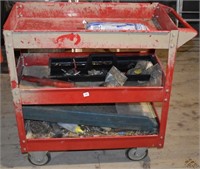 Rolling cart and contents, *OS