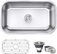30" Kitchen Single Bowl Sink, Stainless Steel