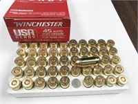 45 auto ammo, box of 50rds, Winchester USA Ready,