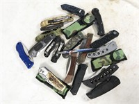 asorted folding knives