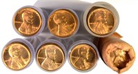 Seven Mint State Wheat Cent Rolls