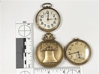 3pc VINTAGE pocket watches, non-operational: