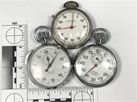 3pc VINTAGE stopwatches: Impex 7 jewels,