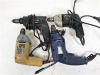 4pc assorted electric drills, work