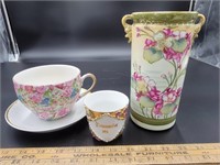 Chintz Cup & Saucer, Vase & Cup