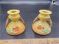 Roseville Candle Holder Pair, #851, 3"