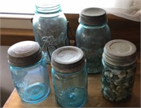 Antique Blue Ball jars