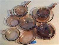 Amber glass cooking dishes