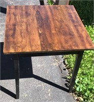 Square wood table