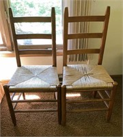 Woven ladder back chairs
