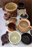 Assorted crocks, jugs, and bowls