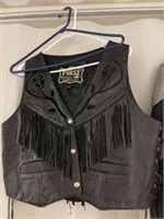 Large leather women's vest