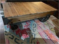 industrial rail cart coffee table