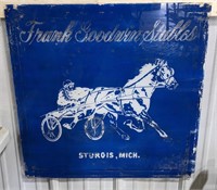 Plastic "Frank Goodwin Stables" hanging sign