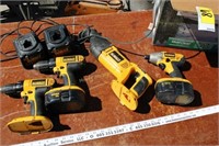 18V DeWalts tools, two chargers, two batteries