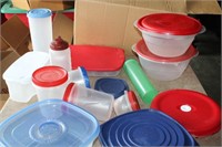 Lot of Plastic Food Storage Containers & Foil