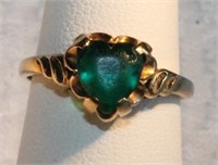 10K Gold Ring with Heart Stone