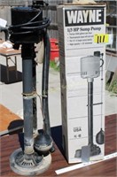 Two pedestal sump pumps