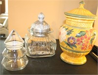 Urn with Lid, Candy Dish & Caninster