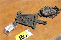 Cast Iron trivet and reproduction door knocker