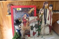 Christmas decor and a Santa Claus puzzle picture