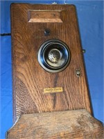 Antique oak telephone