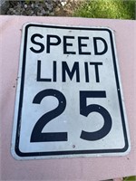 Metal speed limit sign