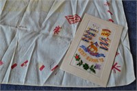 WWI Silk Postcards & Handkerchief